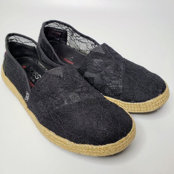 Skechers Bobs Mesh Top Slip On Espadrille Shoe 7.5 - Picture 1 of 9